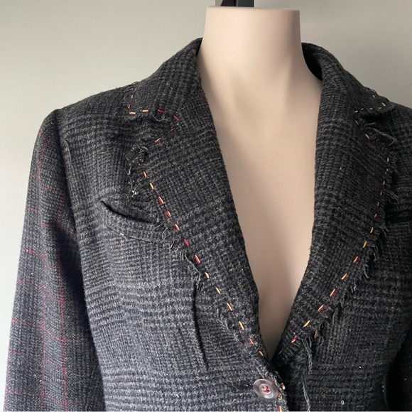 Vintage La Classe Couture Canada Rare Tweed Steam Punk Wool Blend Blazer Jacket - Picture 9 of 13